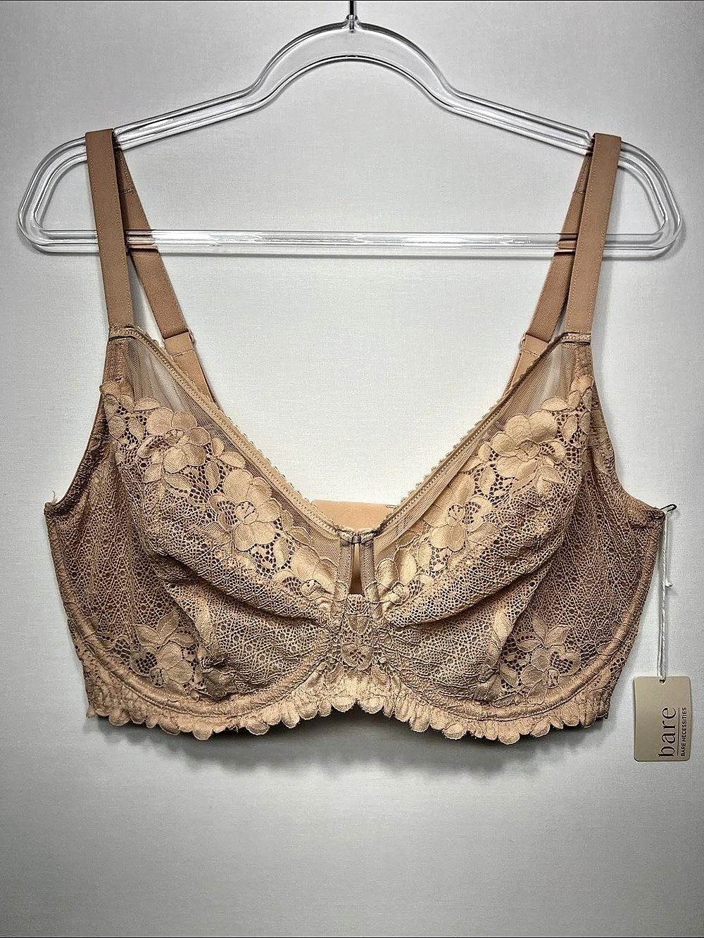 bare Balconette in Floral Lace Floral Lace Bra tan 40Hm NWT